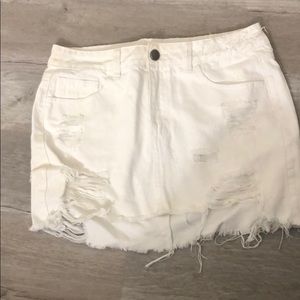 White jean skirt